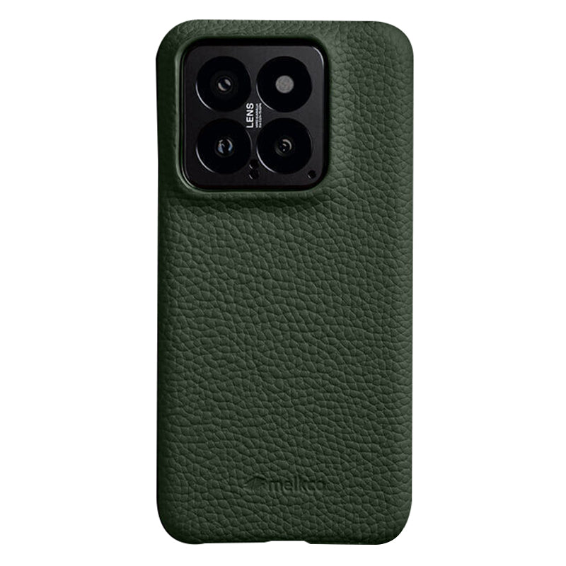 MELKCO For Xiaomi 14 Phone Case Incomplete Edge Genuine Cow Leather Coated PC Cover MELKCO For Xiaomi 14 Phone Case Incomplete Edge Genuine Cow Leather Coated PC Cover